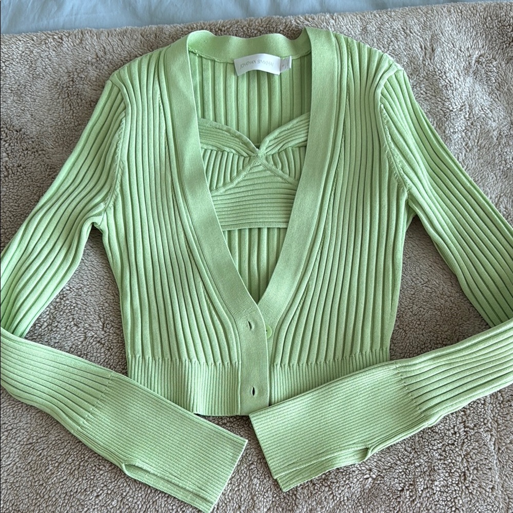 Jonathan Simkhai Kayla Cropped Cardigan + Bustier Set